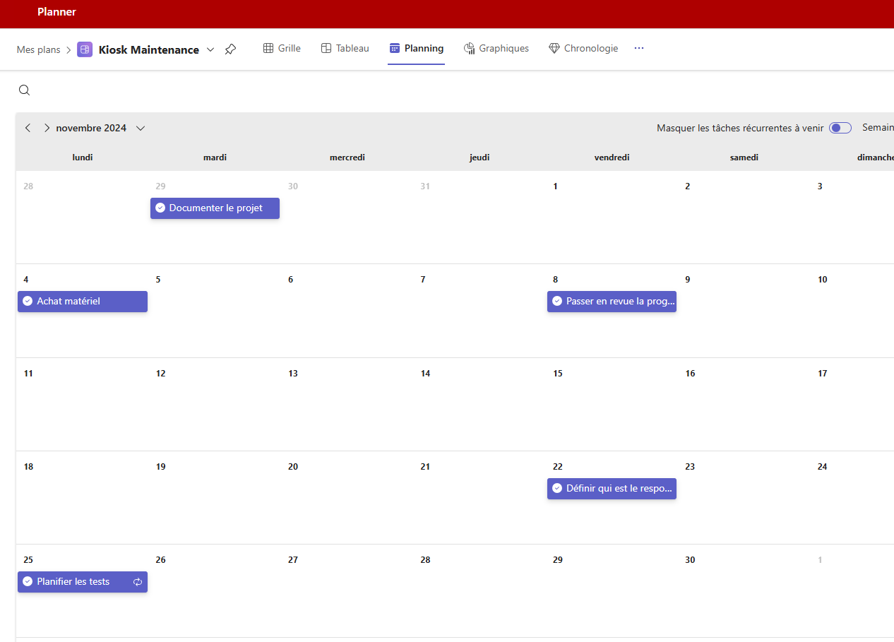 Planifier les évènements